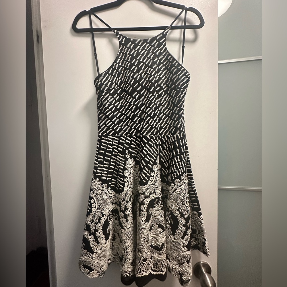 Black and White Midi Dress